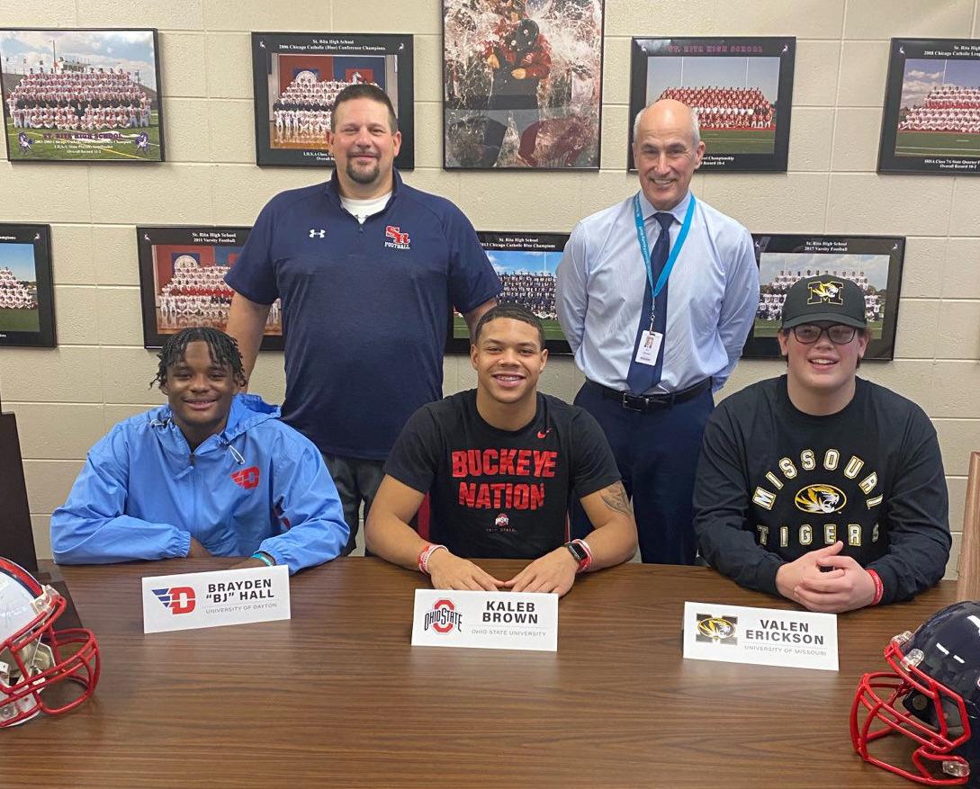 St. Rita football trio celebrates Signing Day